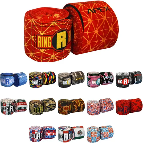 Vista 6 de Ringside Apex 180” Boxing Hand Wraps Pair - Durable, Elastic Training Wraps with Hook & Loop Closure, Multi-Color Options, Perfect for MMA, Muay