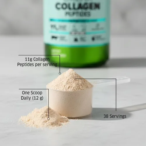 Vista 5 de ORZAX Polvo de péptidos de colágeno Bovino alimentado con pasto hidrolizado tipo I y III con biotina y ácido hialurónico Suplemento de colágeno