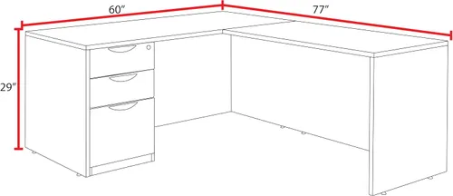 Vista 2 de Regency L-Desk With Return Legacy Single Full Pedestal 60" x 30" Caoba
