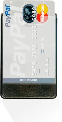 Vista 2 de Soporte para tarjetas de crédito, 6 fundas de bloqueo RFID de primera calidad con parte frontal transparente para una fácil visión, evita robos