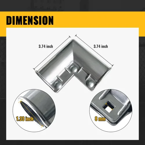 Vista 2 de VIVIDA Esquina de puerta de enlace de cadena de 1-3/8 pulgadas, codo de puerta de valla de aluminio de 90 grados, accesorios de valla de eslabones