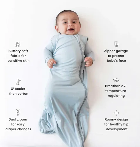 Vista 3 de KYTE BABY - Saco de Dormir para Niños Pequeños - Hecho de Rayón Suave Elaborado a Partir de Material de Bambú - 0-36 Meses - 0.5 tog - Estampado