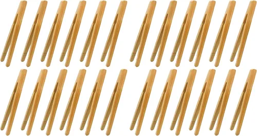 Vista 7 de 12 pinzas de bambú, pinzas de bambú reutilizables de 7 pulgadas