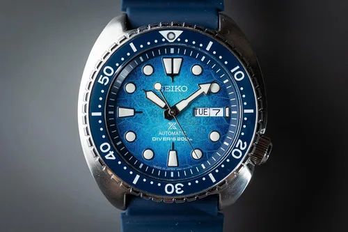 Vista 5 de Seiko Prospex SRPH59 - Reloj automático con esfera azul de 6562ft para conservación del océano Buceador