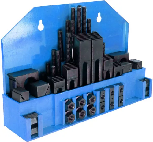 Vista 4 de HFS (R) 58pcs 5/8" Ranura 1/2"-13 Stud Hold Down Clamp Set Kit Bridgeport Mill Steel, Tratamiento térmico