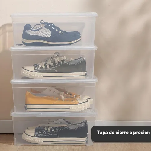 Vista 7 de novelinks Contenedores de almacenamiento de plástico transparente de 6 cuartos con tapas transparentes, caja apilable, contenedor organizador