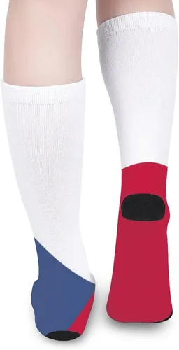 Vista 4 de Calcetines de la bandera checa calcetines casuales divertidos 3D impresión colorida suave deporte deporte novedad tubo calcetines