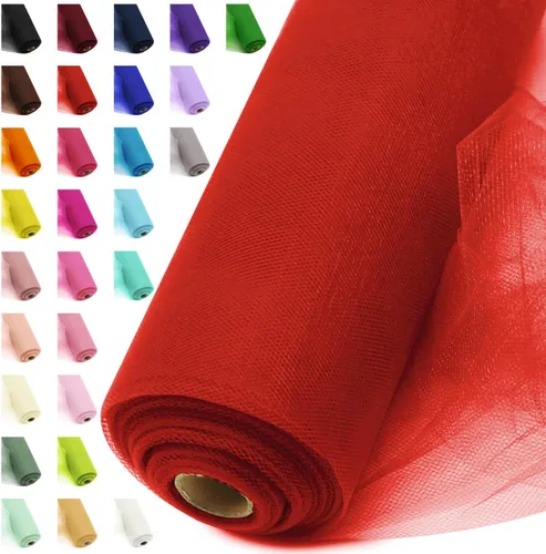Vista 45 de Rollos de tela de tul, 54 pulgadas por 10 yardas (30 pies), cinta de tul para decoración de fiestas de boda, rollo de tela transparente en bobina