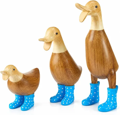Vista 11 de Pato con botas, decoraciones de patio, arte de jardín, patos charcos con botas de agua manchadas lindas - Individual - Estatuas de decoración