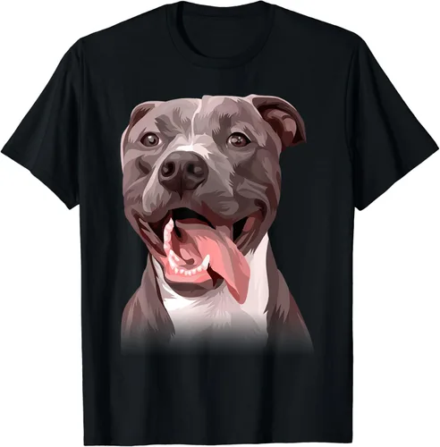 Vista 2 de Regalo perfecto para los amantes de Pitbull, camiseta colorida para perros, Negro, S