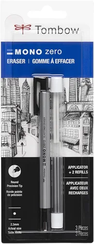 Vista 8 de Tombow MONO paquete económico de borrador cero, rectángulo, 1 paquete de 0,09 pulg., Blanco