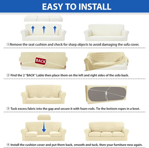 Vista 7 de ZNSAYOTX 2 fundas para sillas con brazos para sala de estar, súper suave, con funda de cojín de asiento, gruesa, duradera, mezcla de elastano, alta