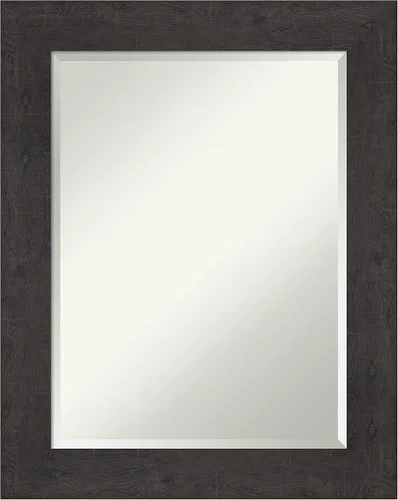 Vista 8 de Amanti Art Espejo de baño marrón para sobre lavabo, espejo rectangular de 24x20 Caleb Brown para tocador, marco rústico pequeño de estilo campestre