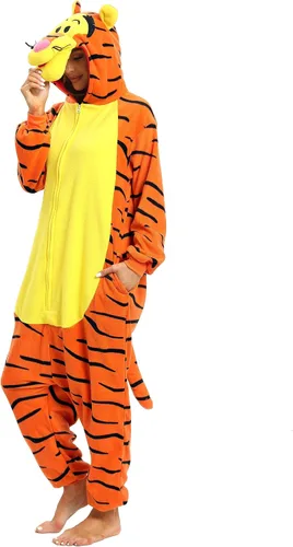 Vista 4 de Wishliker Unisex Adult Onesie Costume Halloween Cosplay Animal Pajamas One Piece