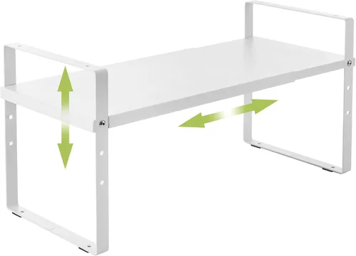 Vista 13 de Across-Star Organizador de estante de armario expandible y apilable, estantes de almacenamiento de mostrador de cocina ajustables en altura, estante