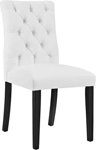 Vista 11 de Modway MO- Duchess - Silla de comedor tapizada de piel sintética con botones capitoné, color negro