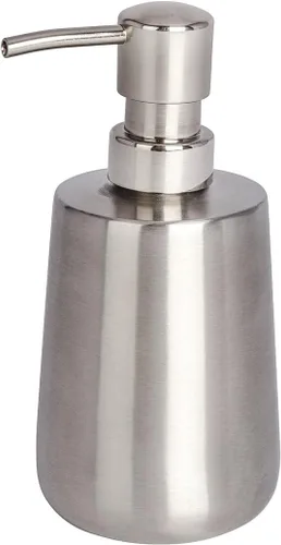 Vista 2 de Wenko Solid-Dispensador para jabón líquido, acero inoxidable, plateado mate, 3.1 x 3.5 x 6.3 in