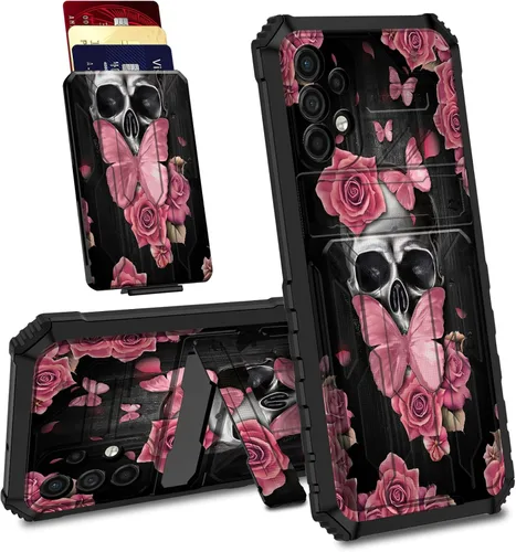 Vista 33 de BVDIKMI Funda para Samsung Galaxy A32 5G con ranura desmontable para tarjetero, soporte híbrido, de doble capa, resistente, a prueba de golpes