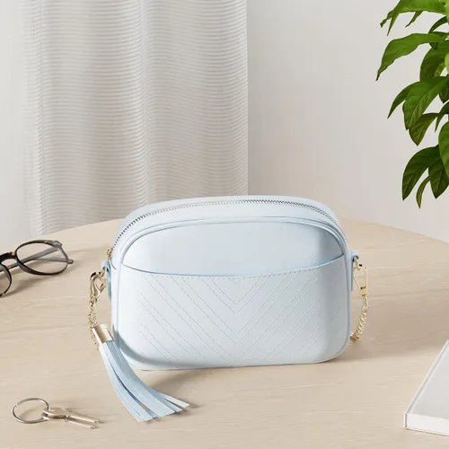 Vista 2 de lola mae Bolso bandolera acolchado, bolso de hombro de diseño moderno