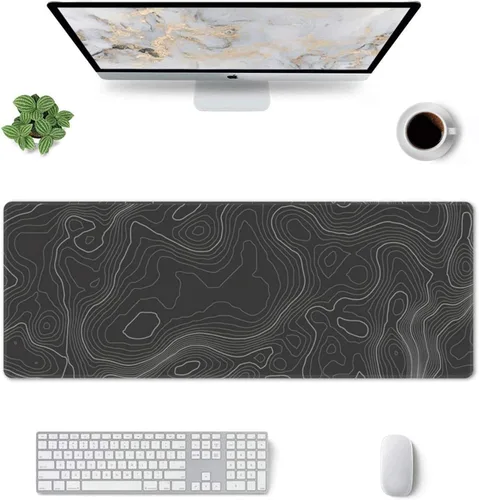 Vista 2 de Topographic Contour - Alfombrilla de mouse para juegos, grande, XL, larga, extendida, alfombrilla de mouse grande, alfombrilla de mouse