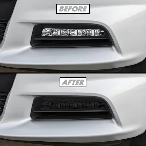 Vista 8 de SlickMod Tinte de humo de vinilo precortado para faros Dodge Charger 2015-2022 (20% humo oscuro, 1. faro)