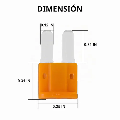 Vista 4 de Kit de fusibles MuHize Micro2 - 35 piezas de fusibles Micro2 tipo cuchilla (5A, 7.5A, 10A, 15A, 20A, 25A, 30A) con herramienta extractora
