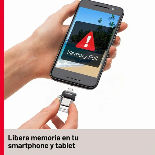 Vista 4 de [Usado] SANDISK Unidad ultra dual m3.0 de 128 GB para dispositivos y computadoras Android - microUSB, USB 3.0 - SDDD3-128G-GAM46