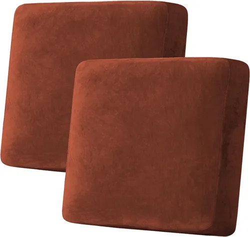 Vista 211 de H.VERSAILTEX Funda de cojín elástica de terciopelo para sofá, funda de cojín de felpa para cojines de silla, protector de muebles, cojín de asiento