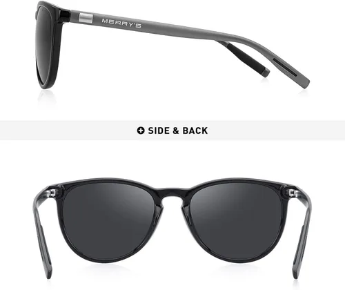 Vista 4 de MERRY'S Polarized Sunglasses for Women Men Vintage Retro Classic Round Frame Aluminum Legs S8288