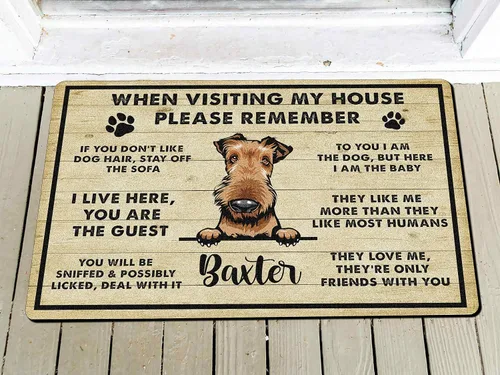 Vista 20 de VOTANTA Felpudo personalizado con mastín de abruzzese, tapetes personalizados para perros, regalos divertidos para los amantes de los perros, dueños