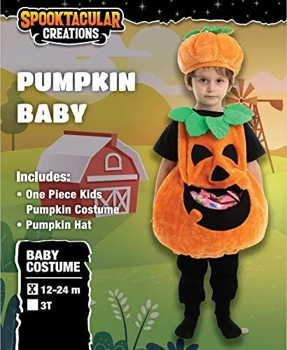 Vista 2 de Lindo disfraz de calabaza para bebés disfraz de Halloween para bebés