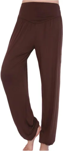 Vista 111 de Pantalones de algodón modal para mujer de AvaCostume, pantalones suaves para practicar yoga o deportes.