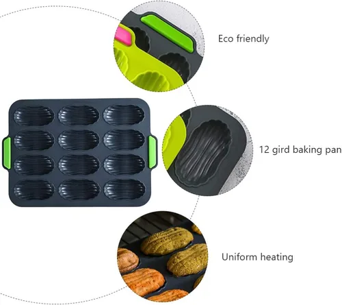 Vista 3 de Bandejas de panadería antiadherentes de silicona Eclair, molde antiadherente, molde para pan de hoja, molde para tostadas, molde para brownie