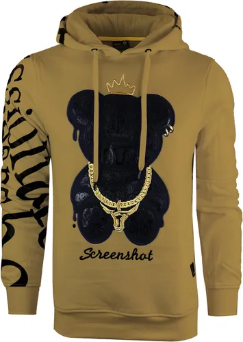 Vista 17 de SCREENSHOT Sudadera urbana de forro polar para hombre, diseño de dibujos animados de animación, parche bordado de gel