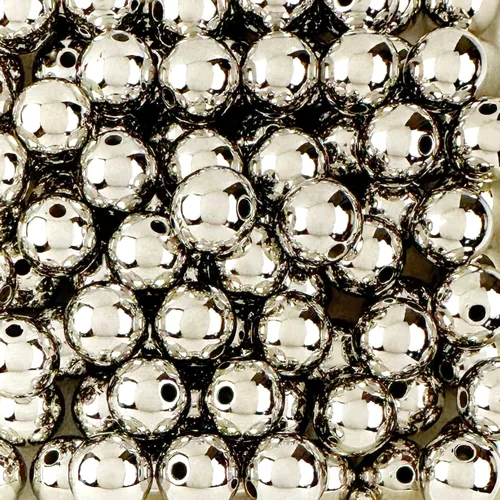 Vista 12 de 400 cuentas redondas de plástico acrílico para manualidades, cuentas acrílicas de 0.394 pulgadas con agujero de 0.069 pulgadas, surtido americano