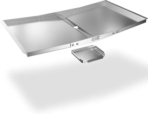 Vista 8 de Bandeja de grasa con bandeja de recogida – Piezas de repuesto para parrilla Dyna Glo, bandeja de goteo de acero inoxidable ajustable para modelos
