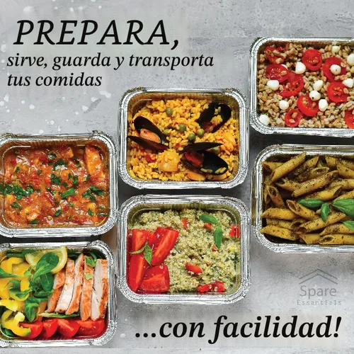 Vista 7 de (Paquete de 55) Bandejas de aluminio de 1 libra con tapas, recipientes desechables de papel de aluminio para hornear, almacenamiento de comida