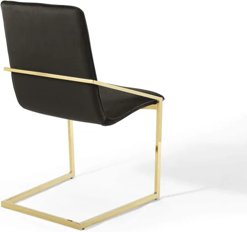 Vista 6 de Modway Pitch Performance - Sillón de terciopelo, 2 piezas, sillas de comedor, color dorado y negro