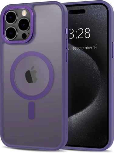 Vista 115 de Anuck - Funda magnética para iPhone 11 compatible con MagSafe, carcasa trasera mate translúcida dura, borde de TPU, delgada, resistente a impactos