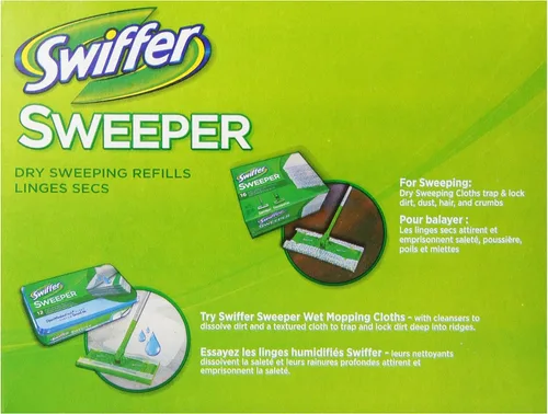 Vista 2 de Swiffer Sweeper - Paños de barrido seco, repuestos de limpiador de piso de fregona y escoba, aroma a vainilla y lavanda Febreze, 16