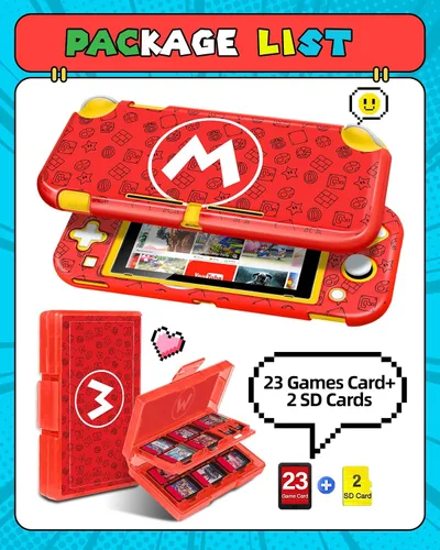 Vista 3 de Gurgitat 2 in 1 for Nintendo Switch Lite Case Protector - 24 Game Card Holder Case & Switch Lite Protective Cover Cute Funny Cartoon Hard Shell for