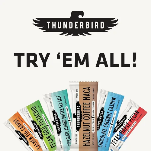 Vista 8 de Thunderbird Bars - Bocadillo energético, sin gluten con proteínas, comida real saludable, paleo vegano sin OMG, sin azúcar añadido, sabor a anacardo