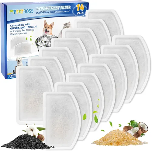 Vista 9 de Filtro de fuente de agua para gatos, paquete de 10 filtros de repuesto compatibles con ORSDA D60 100 oz/3L fuente automática para gatos y mascotas