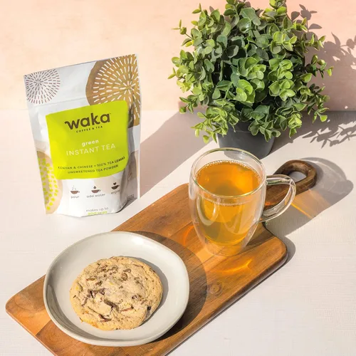 Vista 5 de Waka - Paquete de café y té instantáneo, té verde sin azúcar, paquete de caja colombiana de tostado medio de una sola porción