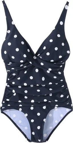 Vista 6 de Lotubudd Traje de baño de una pieza para mujer, con control de abdomen, sexy, retro, cuello en V
