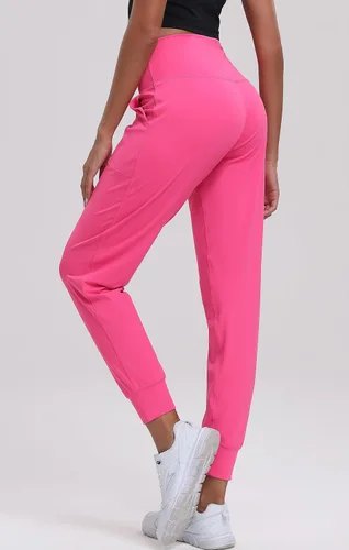 Vista 2 de Oalka - Pantalones deportivos para mujer, con cintura alta y bolsillos, para hacer deporte, yoga y entrenar