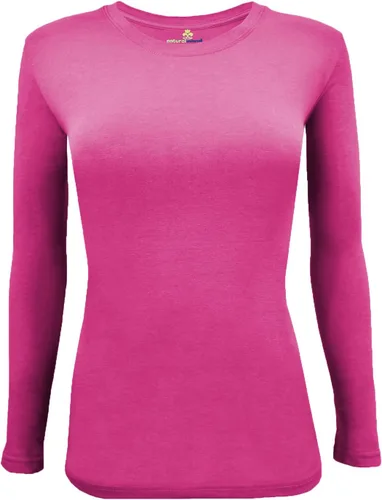 Vista 9 de Natural Uniforms Camiseta Under Scrub para mujer, cuello redondo, manga larga, paquete de 3, paquete múltiple de 3