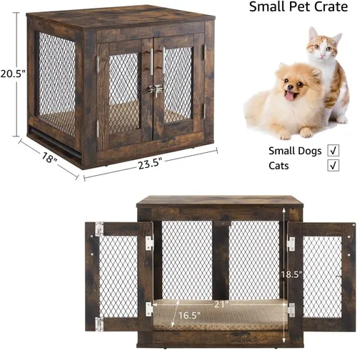 Vista 4 de unipaws Mueble pequeño para jaula de perros con bandeja para perros, gatos, mini cerdos, conejos, estética interior, perrera moderna y decorativa