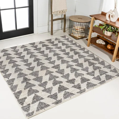 Vista 12 de JONATHAN Y Aisha - Alfombra geométrica triangular marroquí negra/crema, 2x8, contemporánea, moderna, fácil de limpiar para sala de estar
