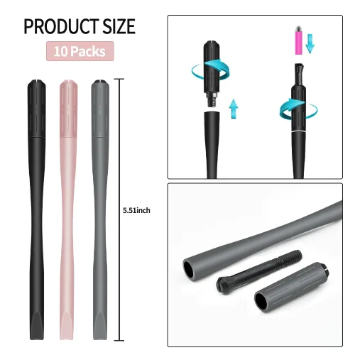 Vista 4 de 10 Uds Microblading Asas Desechables Manual Microblading Pen con Nano 18 U en forma de hoja esterilizada Microblade Holder para ceja labio